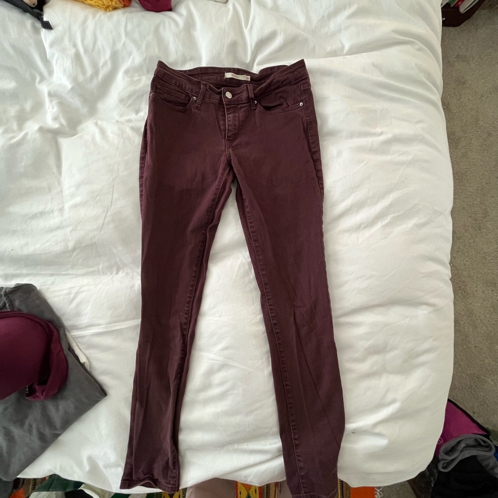 Maroon 711 Skinny Levi Jeans
